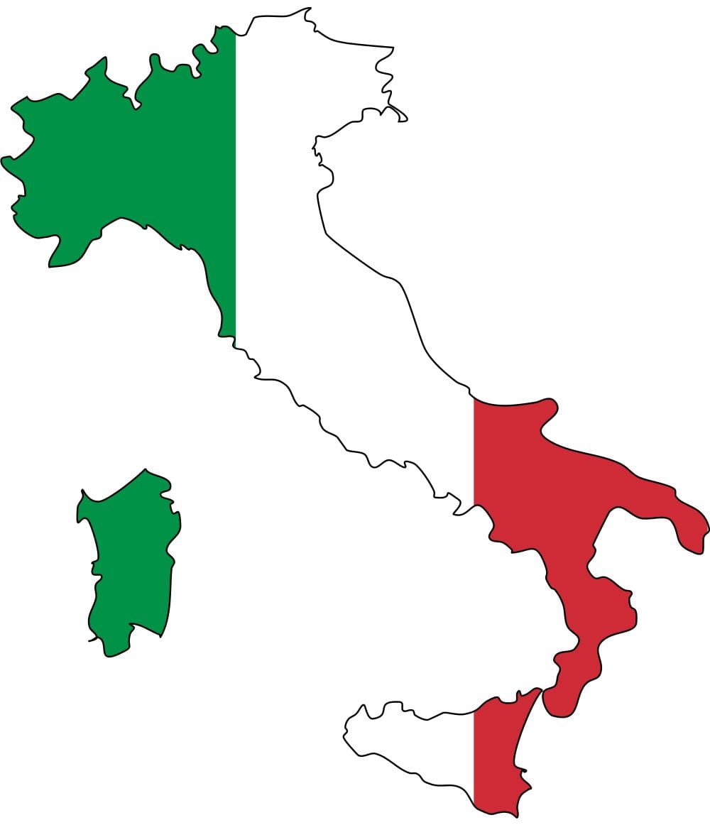 mapa flaga Włoch