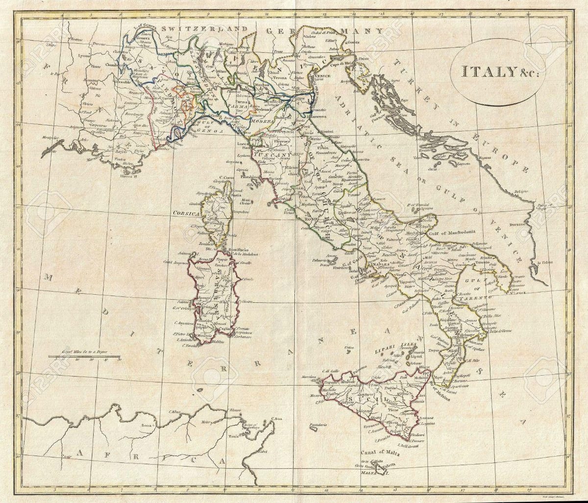 mapę Włoch stary