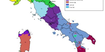 Mapa Włoch lingwistyczne