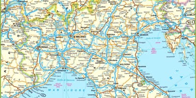 W północnych Włoszech mapa turystyczna