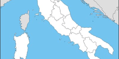 Pusta mapa Włoch z regionami