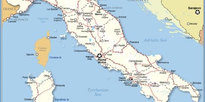 Mapa Włoch kapitał