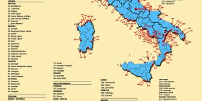 Najlepsze plaże we Włoszech na mapie