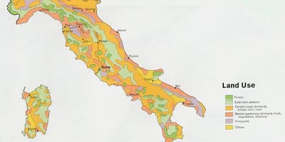 Mapa Włoch, rolnictwo