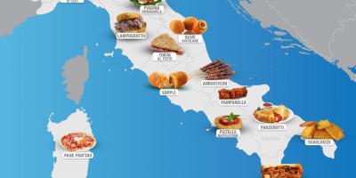 Mapa Włoch, jedzenie
