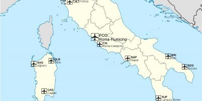 Międzynarodowe lotniska we Włoszech na mapie