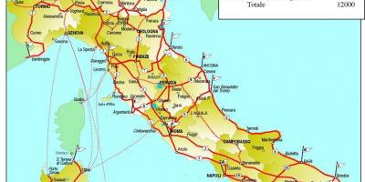 Mapa Włoch na rowerze