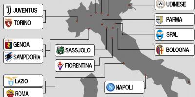 Mapa Włoch na stadionie